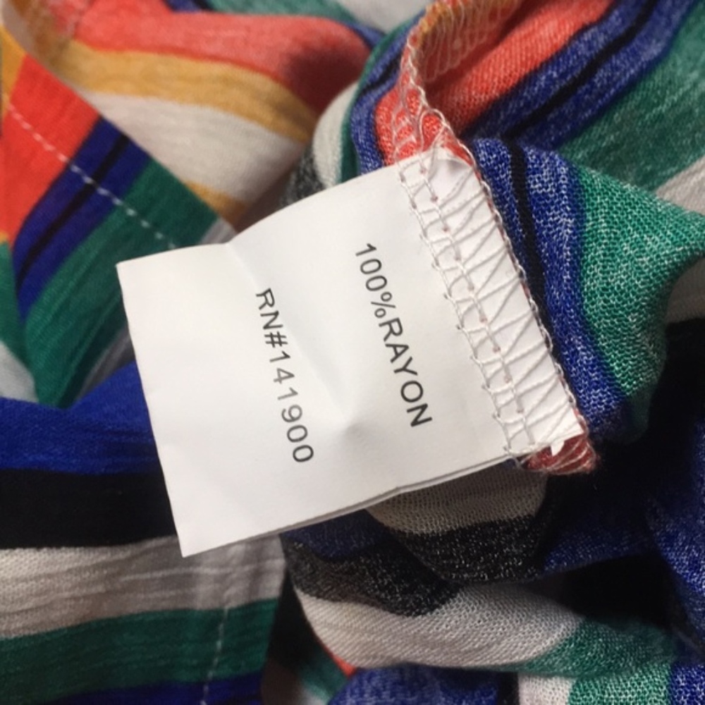 💛NWT rainbow stripe button-down shirt dress - Picture 7 of 7